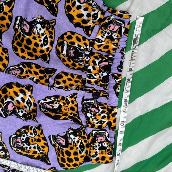 NOOWORK Catalina linen summer pants ft Cheetah Head AOP - Picture 3 of 5